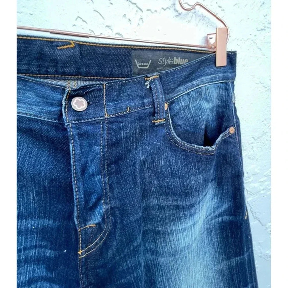 Care Label Italian Mens Buttons Fly Straight Leg Boyloose Jeans Denim 34 - Picture 8 of 16